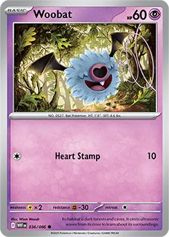 Woobat (WHT 036) White Flare - Masterball reverse holo.webp