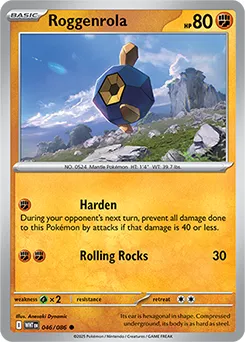 Roggenrola (xWHT 046) - White Flare - Masterball reverse holo.webp