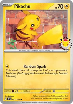 Pikachu (TEF 051) Temporal Forces - pokemon day stamp.webp