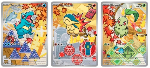 Chikorita (MEP 046), Cyndaquil (MEP 047), Totodile (MEP 048) - zestaw MEP Black Star Promos.webp