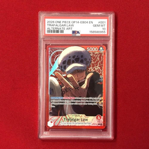 Trafalgar Law (OP14-001) (V.2) - PSA 10 - The Azure Sea's Seven.webp