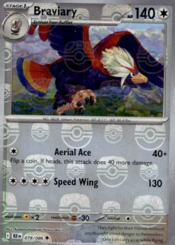 Braviary (xBLK 078) - Black Bolt - Masterball reverse holo.webp