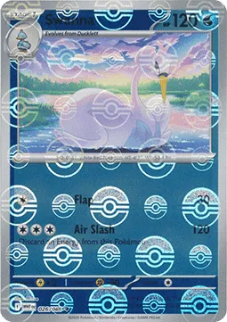 Swanna (xWHT 026) White Flare Additionals - Pokeball reverse holo.webp