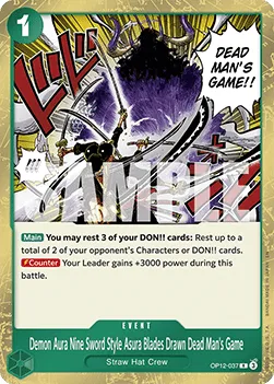 Demon Aura Nine Sword Style Asura Blades Drawn Dead Man's Game (OP12-037) (V.1) - Legacy of the Master.webp